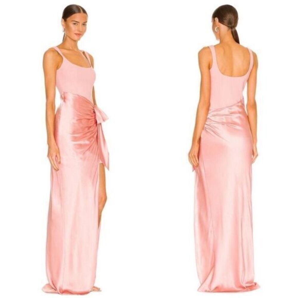 Cinq à Sept a Marian Gown Maxi Dress Sleeveless Thigh High Slit Peony Size 6